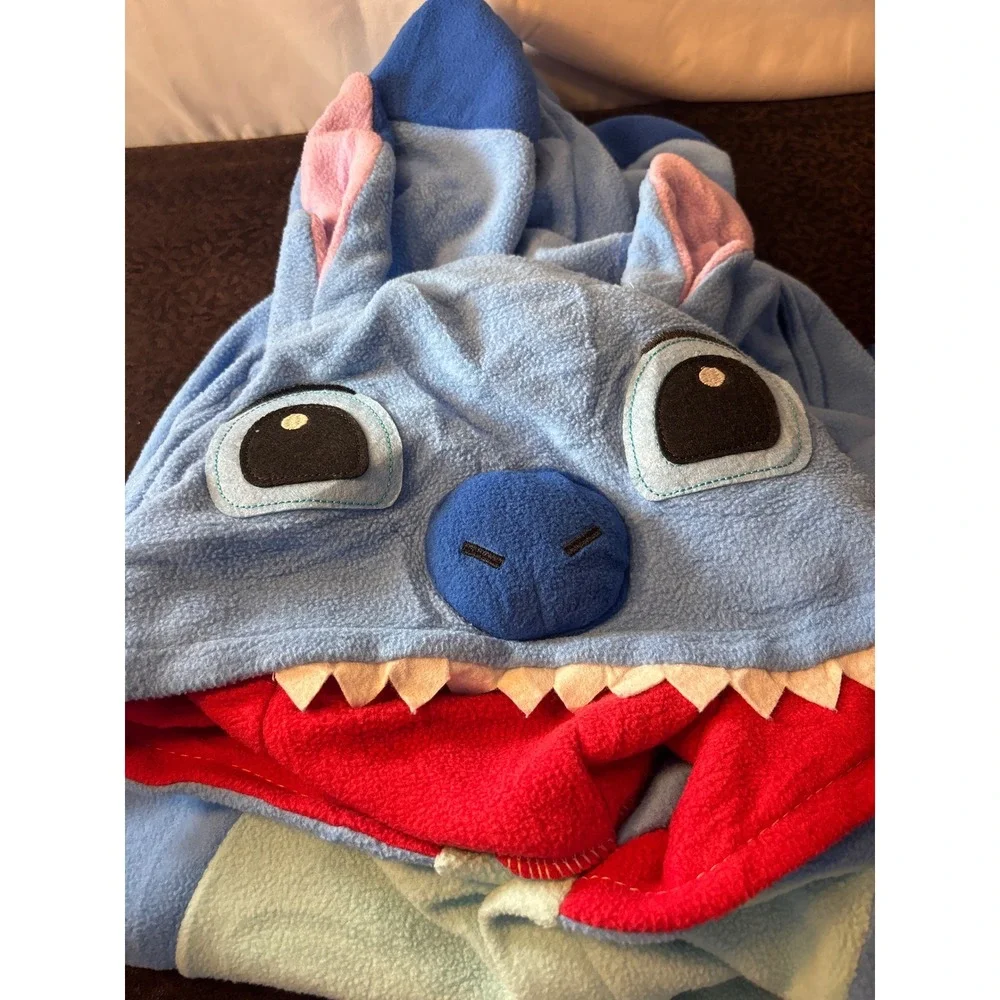 Disney Lilo & Stitch Blue Fleece Kigurumi one piece Pajamas Medium Costume - Picture 4 of 5
